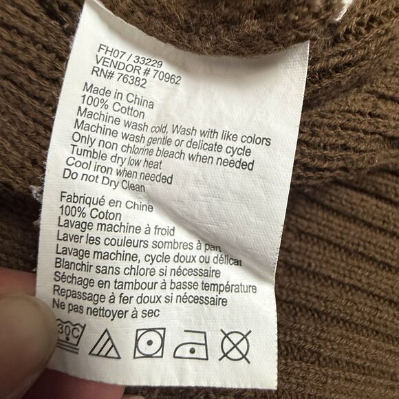 Timberland Stratham Issue Brown 1/4 Zip Sweater Large Cotton Outdoor Pullover - Picture 5 of 7